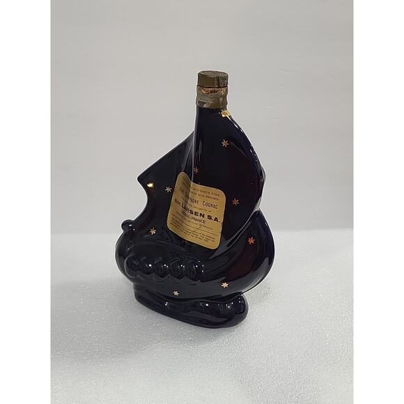 Liquor Bottle Larsen Ship Cognac LIMOGES Porcelain, Hand Decorated 24 K GOLD - Picture 12 of 13